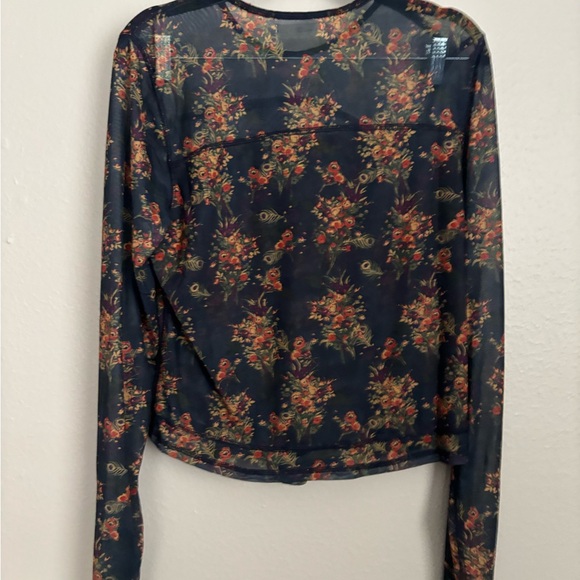 Natural life women’s sloane mesh long sleeve top navy red feathers XL - Picture 8 of 8